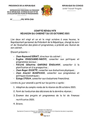COMPTE RENDU N°17 REUNION DU CABINET DU 23 FEVRIER 2022